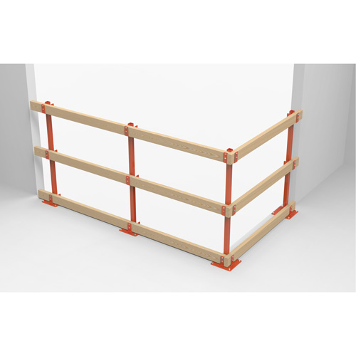 ProGuards Temporary Guard Rail Posts, 8" W x 39" H, Orange Helyx Safety & Industrial Supplies