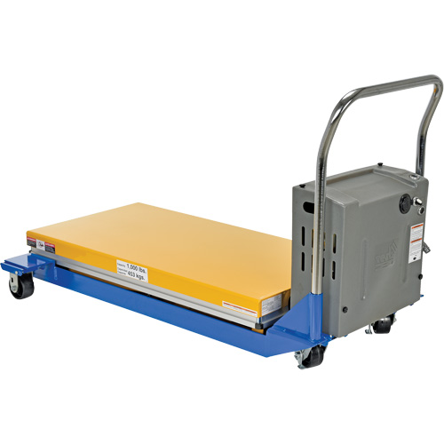 Table &eacute;l&eacute;vatrice aliment&eacute;e c. c. et manuelle &agrave; ciseaux, Acier, 48" lo x 24" la, Capacit&eacute; 1000 lb Helyx Safety & Industrial Supplies