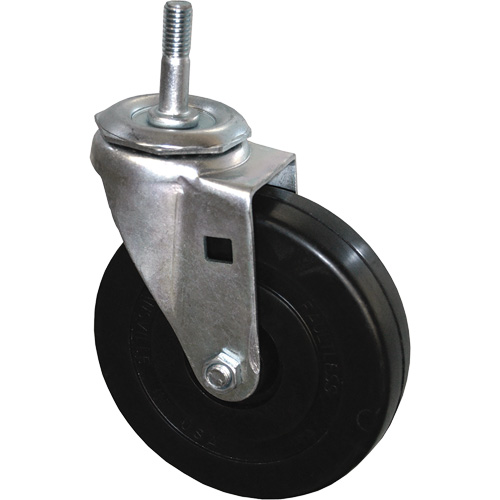 Roulette pivotante &agrave; tige filet&eacute;e pour chariot &agrave; bascule Helyx Safety & Industrial Supplies