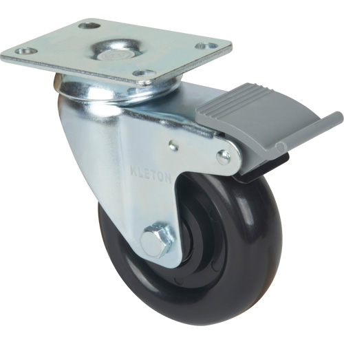 Roulette, Pivotant avec frein, 4" (101,6 mm), Polyol&eacute;fine, 250 lb (113,4 kg) Helyx Safety & Industrial Supplies