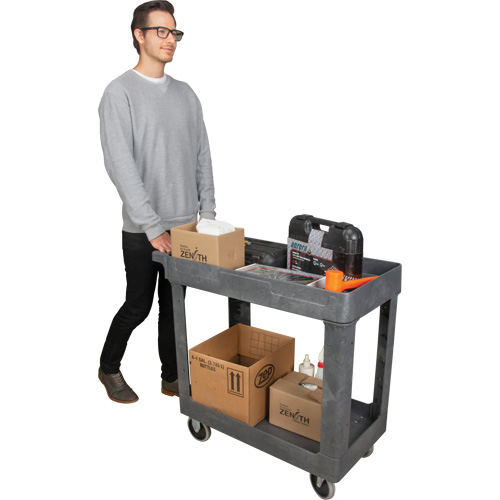 Utility Service Cart, 2 Tiers, 16-1/2" x 32-1/2" x 34-1/2", 550 lbs. Capacity Helyx Safety & Industrial Supplies