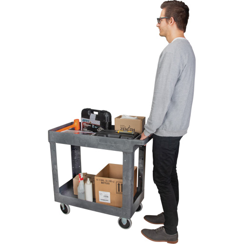 Utility Service Cart, 2 Tiers, 16-1/2" x 32-1/2" x 34-1/2", 550 lbs. Capacity Helyx Safety & Industrial Supplies