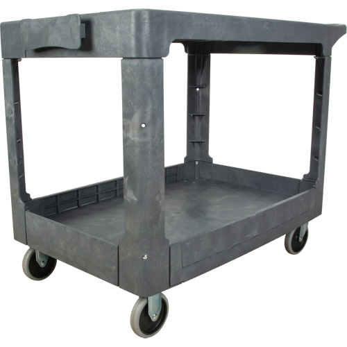 Flat-Shelf Utility Service Cart, 2 Tiers, 25-1/4" x 32-1/4" x 44", 550 lbs. Capacity Helyx Safety & Industrial Supplies