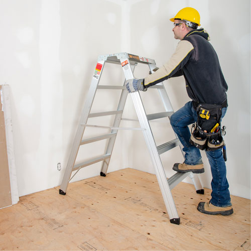 Portable Work-Stand Saw Horse, Aluminum Frame, 12-1/4" D x 56" H Helyx Safety & Industrial Supplies