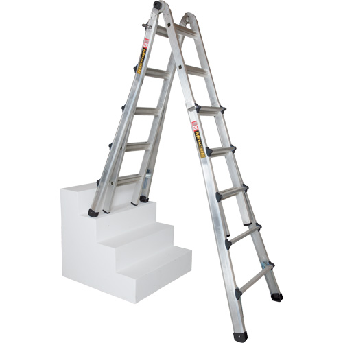 Telescoping Multi-Position Ladder, Aluminum, 300 lbs., CSA Grade 1A Helyx Safety & Industrial Supplies