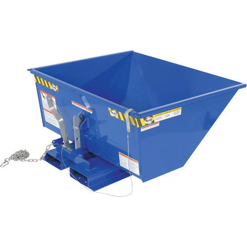 Conteneur autobasculeur en style D &agrave; profil bas, Acier, 1/2 vg³, Bleu Helyx Safety & Industrial Supplies