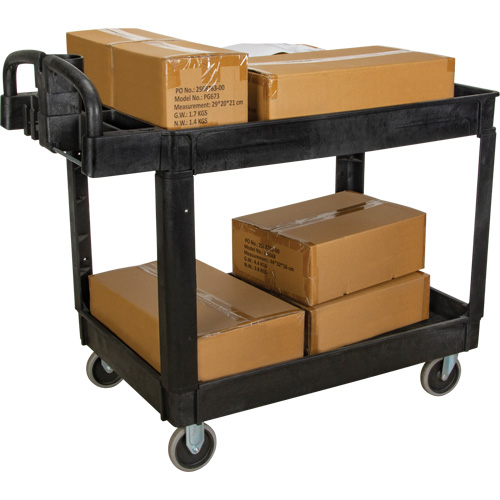 Chariot utilitaire, 2 tiers, 25-5/8" x 33-1/2" x 43-3/4", Capacit&eacute; 550 lb Helyx Safety & Industrial Supplies