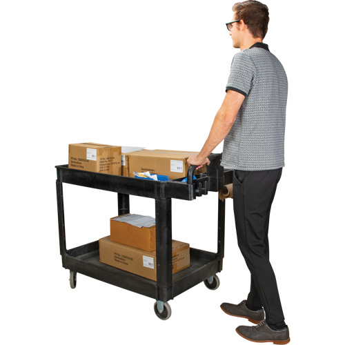 Chariot utilitaire, 2 tiers, 25-5/8" x 33-1/2" x 43-3/4", Capacit&eacute; 550 lb Helyx Safety & Industrial Supplies