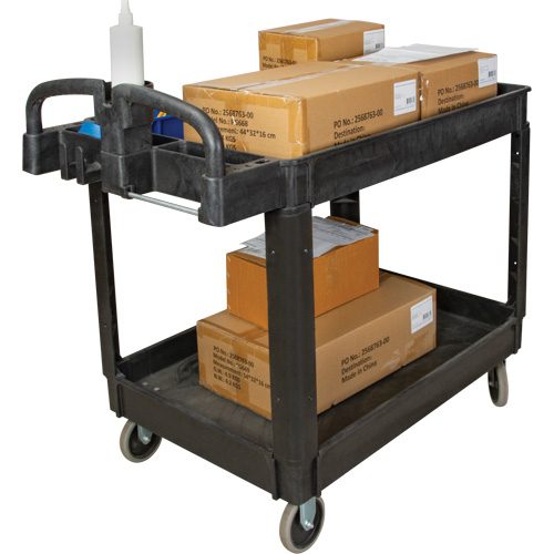 Chariot utilitaire, 2 tiers, 25-5/8" x 33-1/2" x 43-3/4", Capacit&eacute; 550 lb Helyx Safety & Industrial Supplies