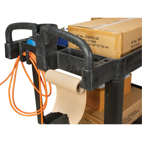 Chariot utilitaire, 2 tiers, 25-5/8" x 33-1/2" x 43-3/4", Capacit&eacute; 550 lb Helyx Safety & Industrial Supplies