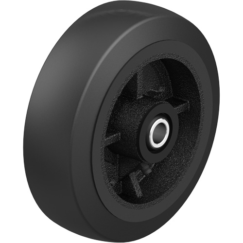 Roue en caoutchouc noir sur noyau en fonte noir, 12" (304,8 mm) dia. x 2-1/2" (64 mm) la, Capacit&eacute; de 396,8 lb (180 kg) Helyx Safety & Industrial Supplies