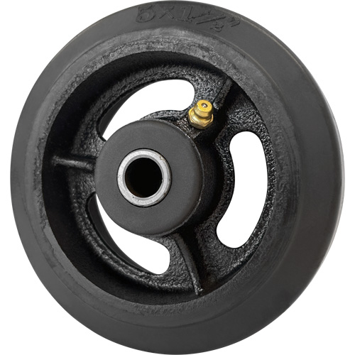Roue en caoutchouc moul&eacute;, 5'' (127 mm) dia. x 1-1/2" (38 mm) la, Capacit&eacute; de 400 lb (181 kg) Helyx Safety & Industrial Supplies