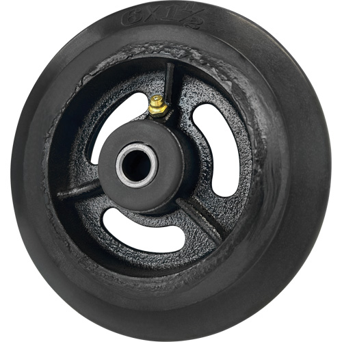 Roue en caoutchouc moul&eacute;, 6'' (152 mm) dia. x 1-1/2" (38 mm) la, Capacit&eacute; de 450 lb (204 kg) Helyx Safety & Industrial Supplies