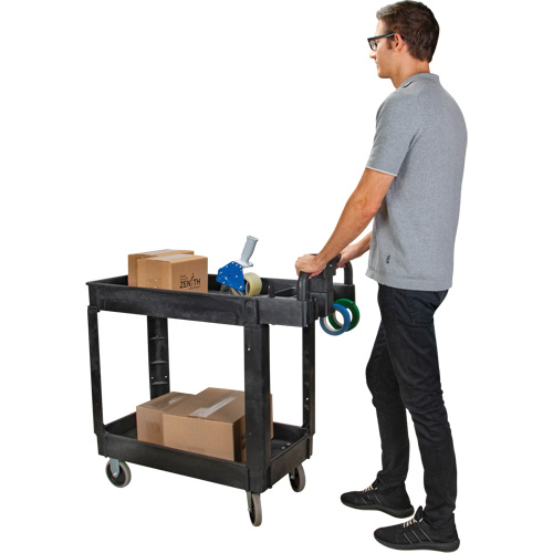Utility Cart, 2 Tiers, 17-1/8" x 33-1/2" x 37-5/8", 550 lbs. Capacity Helyx Safety & Industrial Supplies