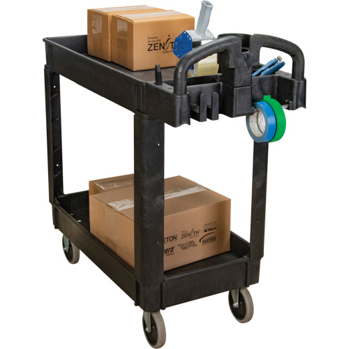 Utility Cart, 2 Tiers, 17-1/8" x 33-1/2" x 37-5/8", 550 lbs. Capacity Helyx Safety & Industrial Supplies