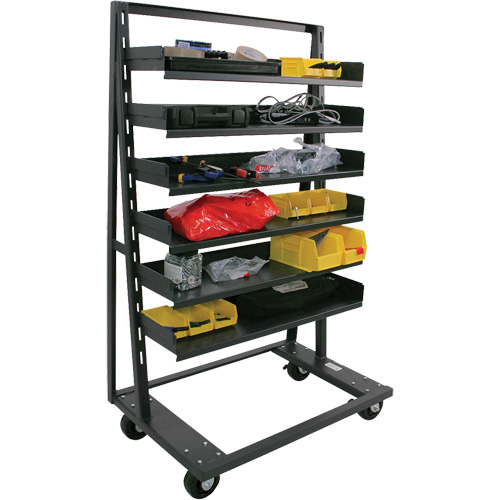 Single-Sided Heavy Duty A-Frame Cart with 6 Trays, 38" x 25" x 63", 2500 lbs. Capacity Helyx Safety & Industrial Supplies
