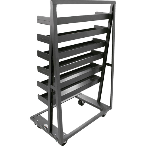 Single-Sided Heavy Duty A-Frame Cart with 6 Lipped Trays, 38" x 25" x 63", 2500 lbs. Capacity Helyx Safety & Industrial Supplies
