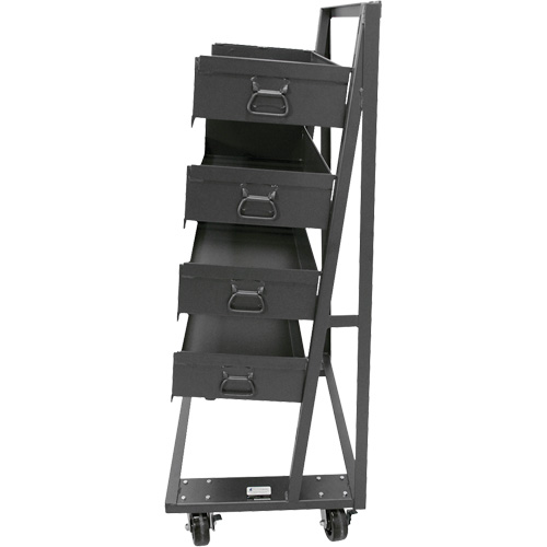 Single-Sided Heavy Duty A-Frame Cart with 4 Large Trays, 38" x 25" x 63", 2500 lbs. Capacity Helyx Safety & Industrial Supplies
