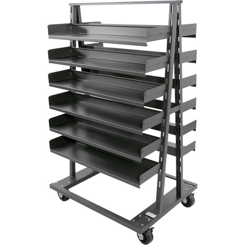 Double-Sided Heavy Duty A-Frame Cart with 12 Trays, 38" x 30" x 63", 2500 lbs. Capacity Helyx Safety & Industrial Supplies