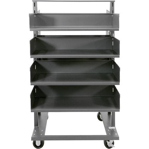 Chariot &agrave; cadre en A robuste &agrave; deux c&ocirc;t&eacute;s avec 8 plateaux &agrave; rebords, 38" x 30" x 63", Capacit&eacute; 2500 lb Helyx Safety & Industrial Supplies