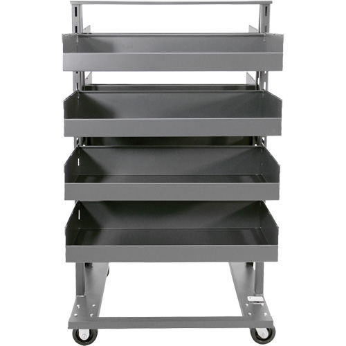 Double-Sided Heavy Duty A-Frame Cart with 8 Large Lipped Trays, 38" x 30" x 63", 2500 lbs. Capacity Helyx Safety & Industrial Supplies