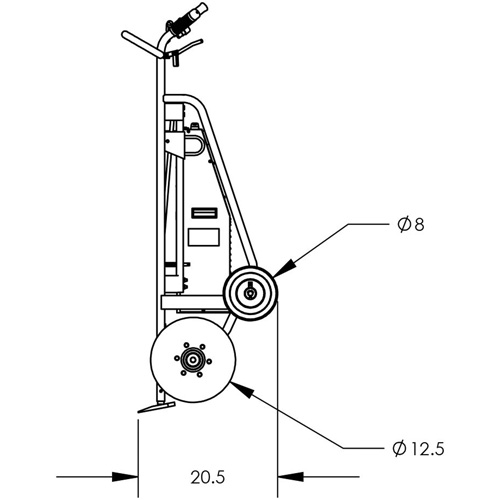 Powered Drum Hand Truck with Pneumatic Wheels Helyx Safety & Industrial Supplies