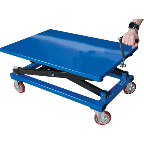 Manual Scissor Lift Table, 37-3/8" L x 23-5/8" W, Steel, 660 lbs. Capacity Helyx Safety & Industrial Supplies
