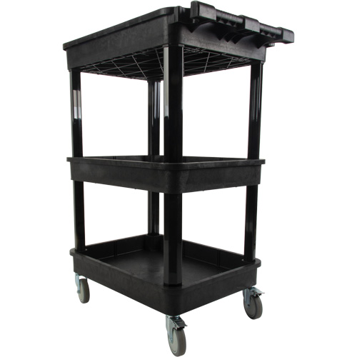 Utility Cart with Deep Lip Shelf, 3 Tiers, 19" x 39-1/2" x 28-1/4", 330 lbs. Capacity Helyx Safety & Industrial Supplies