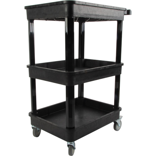 Utility Cart with Deep Lip Shelf, 3 Tiers, 19" x 39-1/2" x 28-1/4", 330 lbs. Capacity Helyx Safety & Industrial Supplies