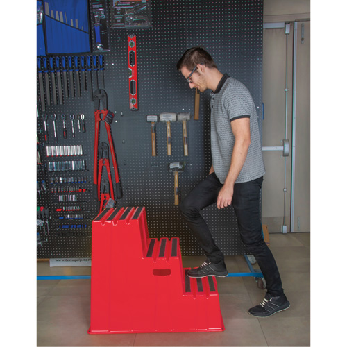 Industrial Step Stool, 3 Steps, 34-13/16" x 22-7/16" x 28-1/2" High Helyx Safety & Industrial Supplies