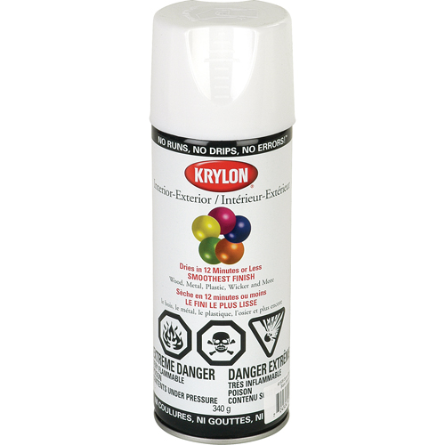 Industrial Acryli-Quik Lacquer, White, Semi-Gloss, 12 oz., Aerosol Can Helyx Safety & Industrial Supplies