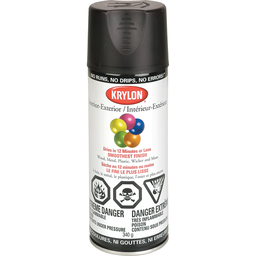 Industrial Acryli-Quik Lacquer, Black, Semi-Flat, 12 oz., Aerosol Can Helyx Safety & Industrial Supplies