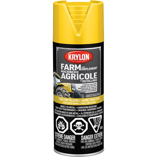 Farm & Implement Spray Paint, John Deere Yellow, High-Gloss, 12 oz., Aerosol Can Helyx Safety & Industrial Supplies
