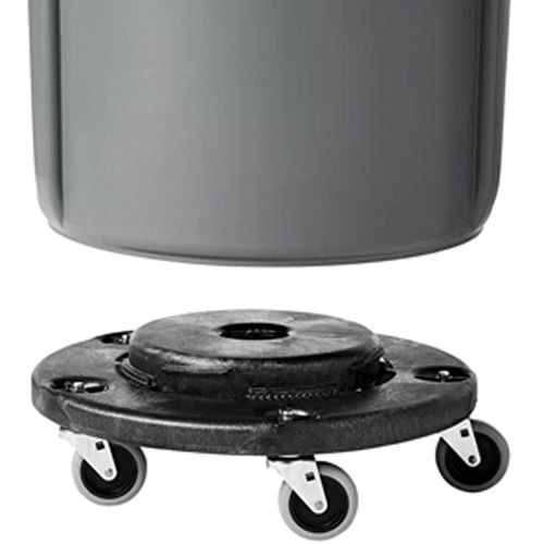 Brute&reg; Dolly, Polyethylene, Black, Fits: 20 - 55 US Gal. Helyx Safety & Industrial Supplies