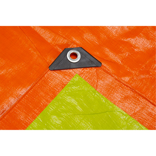 B&acirc;che tiss&eacute;e robuste haute visibilit&eacute;, Poly&eacute;thyl&egrave;ne, Vert/Orange, 16' x 20' x 12 mils Helyx Safety & Industrial Supplies