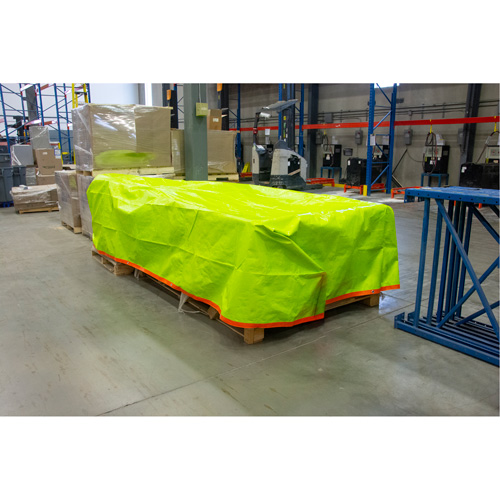 B&acirc;che tiss&eacute;e robuste haute visibilit&eacute;, Poly&eacute;thyl&egrave;ne, Vert/Orange, 16' x 20' x 12 mils Helyx Safety & Industrial Supplies