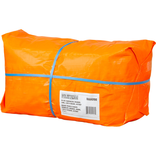 B&acirc;che tiss&eacute;e robuste haute visibilit&eacute;, Poly&eacute;thyl&egrave;ne, Vert/Orange, 40' x 60' x 12 mils Helyx Safety & Industrial Supplies