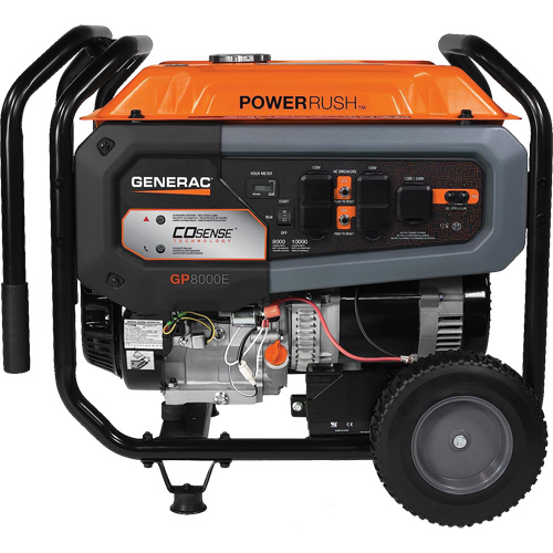 Portable Generator with COsense&reg; Technology, 10000 W Surge, 8000 W Rated, 120 V/240 V, 7.9 gal. Tank Helyx Safety & Industrial Supplies