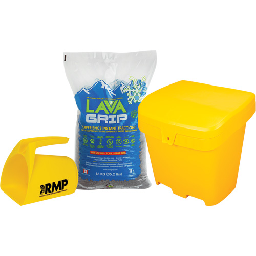 Ensemble d'aide &agrave; la traction LavaGrip avec 77 sacs, Taille du conteneur 35,3 lb (16 kg), Sac Helyx Safety & Industrial Supplies