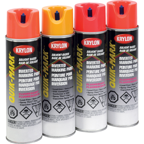 Peinture de marquage industrielle invers&eacute;e &agrave; base de solvant Quik-Mark, 17 oz, Canette a&eacute;rosol Helyx Safety & Industrial Supplies