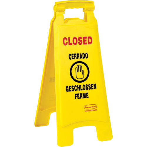 Closed Safety Signs, Quadrilingual with Pictogram Helyx Safety & Industrial Supplies