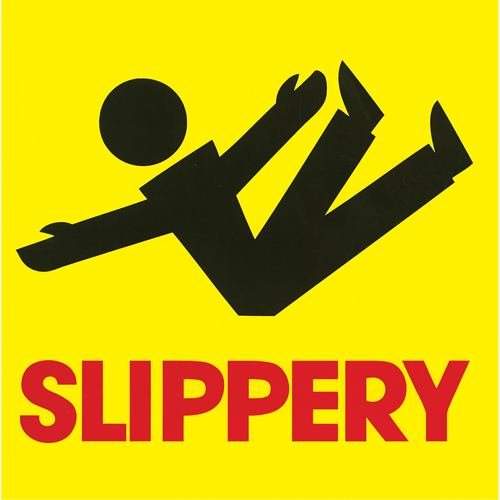 "Slippery" Traffic Cone Message Label, Adhesive, English with Pictogram Helyx Safety & Industrial Supplies
