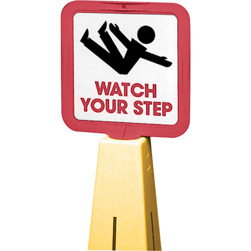 "Watch Your Step" Traffic Cone Message Label, Adhesive, English with Pictogram Helyx Safety & Industrial Supplies