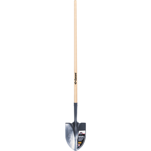 Pro Round Point Shovel, Tempered Steel Blade, Wood, Straight Handle Helyx Safety & Industrial Supplies