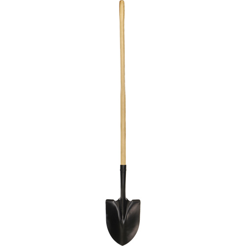 Round Point Shovel, Tempered Steel Blade, Wood, Straight Handle Helyx Safety & Industrial Supplies
