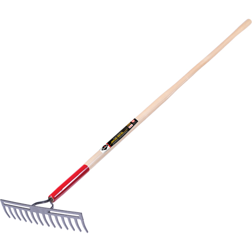Pro Double Back Level Rake, Ashwood Handle, 13-3/4" W, Tempered Steel Blade, 14 Tines Helyx Safety & Industrial Supplies