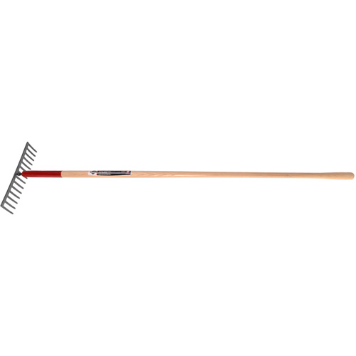 Level Rake, Wood Handle, 14-3/4" W, Tempered Steel Blade, 16 Tines Helyx Safety & Industrial Supplies