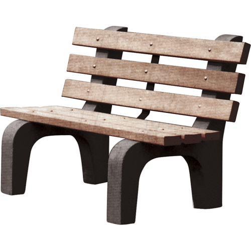 Park Benches, Recycled Plastic, 48" L x 25" W x 31" H, Brown Helyx Safety & Industrial Supplies