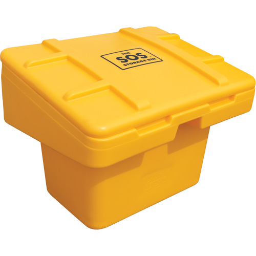 Contenants pour sel & sable SOS, Avec Moraillon, 30" x 24" x 24", 5,5 pi³, Jaune Helyx Safety & Industrial Supplies