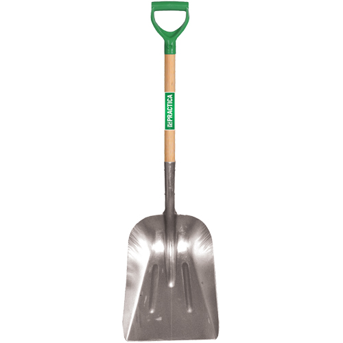 Scoop Shovel, Wood, Aluminum Blade, D-Grip Handle, 29" Length Helyx Safety & Industrial Supplies